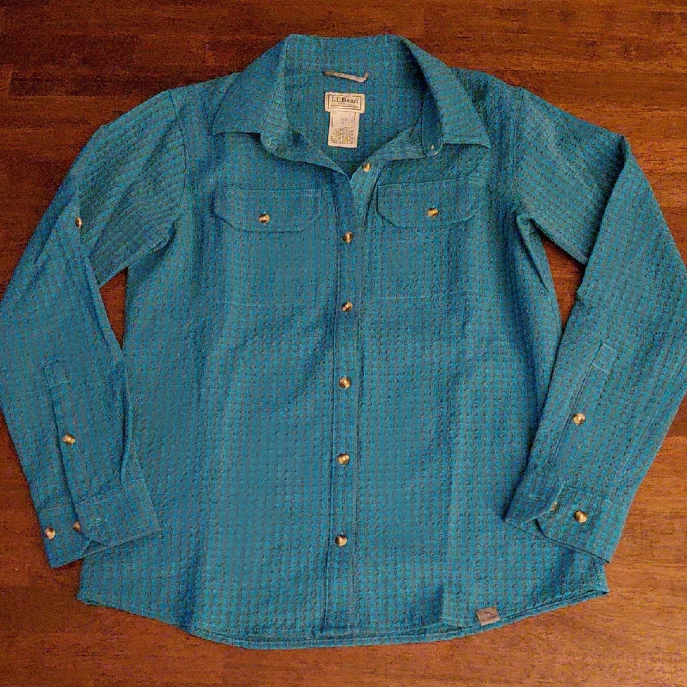 L.L. Bean Teal Textured Shirt
